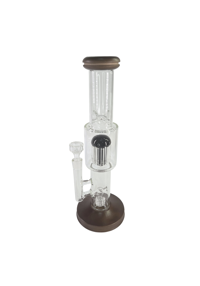 Glass Bong With Wooden Base