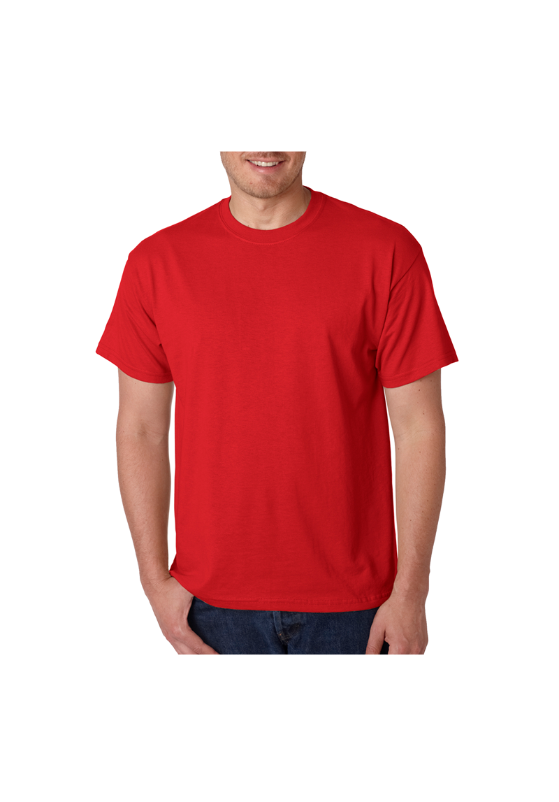 50/50 cotton/polyester jersey crew neck t-shirt