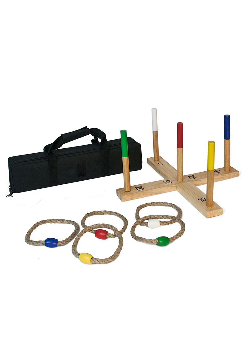 Outdoor Wooden Ring Toss Game With Carrying Bag