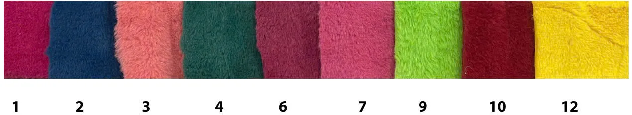 Rabbit fur VH stock colours, numbered