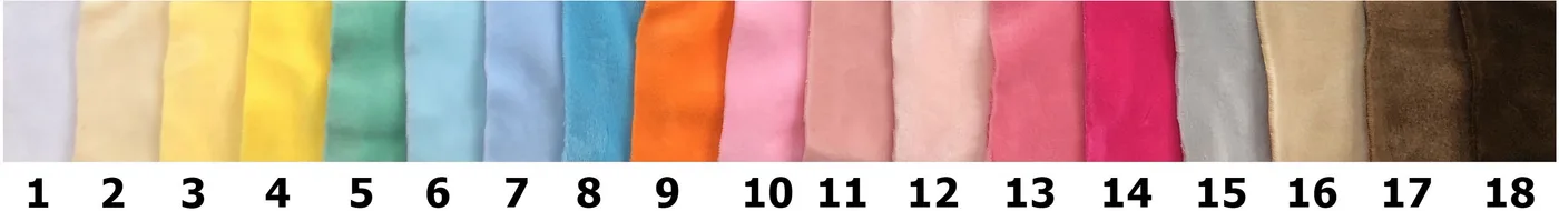 Velboa, 4-way stretch stock colours, numbered