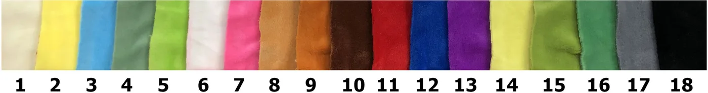 Velboa, 4-way stretch stock colours, numbered