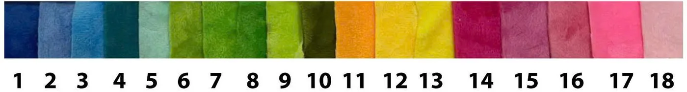 Velboa HD stock colours, numbered