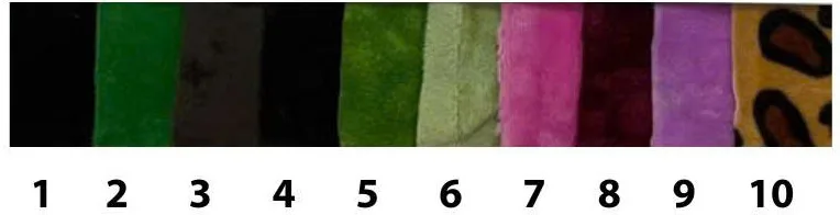 Velboa HD stock colours, numbered