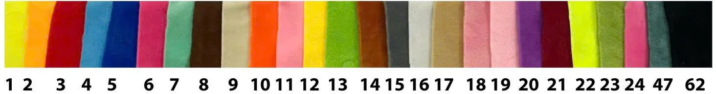 Velboa VH stock colours, numbered