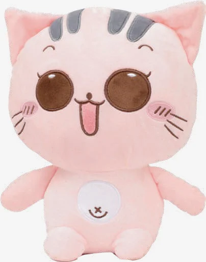 Kawaii big-eye — Appliqué eyes and blush on short-pile velboa.