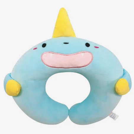 Neck pillow — U-shape travel pillow in your character. A gift-with-purchase staple.