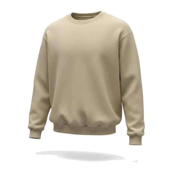 Heavy Crew — 320 gsm cotton-rich fleece.